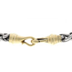 Sterling Silver 14K Yellow Gold 8mm Wheat Chain Necklace - Image 4