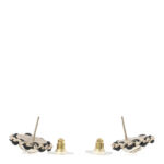 Pearl Crystal Lambskin CC Earrings Gold Black - Image 3