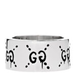 Sterling Silver GucciGhost Hamlet Skull Band Ring 47 4 - Image 3