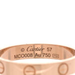 18K Pink Gold 3.5mm LOVE Wedding Band Ring 57 8 - Image 4