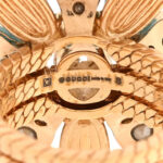 Metal Crystal Interlocking G Ring Set 53 6.25 Gold Turquoise - Image 4