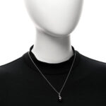 14k 18K White Gold Diamond Tahitian Cultured Pearl 9.5-10mm Drop Pendant Necklace - Image 2