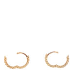 18K Yellow Gold Sculpted Cable Huggie Hoop Earrings - Image 3