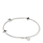 Sterling Silver Enamel LV Spike Bracelet Black - Image 2