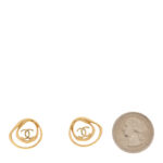 Metal CC Swirl Earrings Gold - Image 2