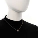 18K Yellow Gold Diamond Lapis Lazuli Rose Des Vents Necklace - Image 2
