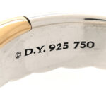 Sterling Silver 18K Yellow Gold Crossover Two Row Ring 54 7 - Image 4
