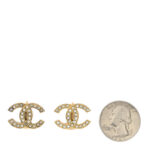 Crystal CC Clip on Earrings Gold - Image 2