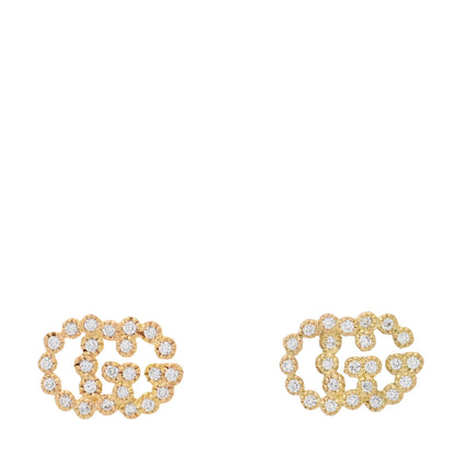 18K Yellow Gold Diamond Running G Earrings