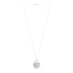Sterling Silver 18K Rose Gold Filigree Heart Key Pendant Necklace - Image 3