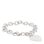 Sterling Silver Heart Tag Charm Bracelet