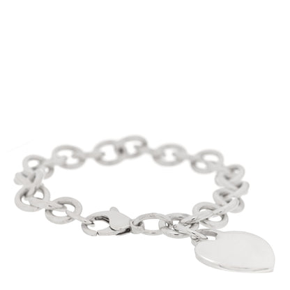 Sterling Silver Heart Tag Charm Bracelet