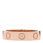 18K Pink Gold Diamond 4mm LOVE Wedding Band Ring 47 4 - Image 3