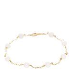 18K Yellow Gold Akoya Cultured Pearl 5-5.5mm Station Bracelet