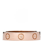18K Pink Gold Diamond 4mm LOVE Wedding Band Ring 50 5.25 - Image 3