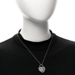 Sterling Silver 18K Rose Gold Filigree Heart Key Pendant Necklace - Image 2
