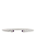 Sterling Silver Diamond Amethyst 5mm Cable Classics Bracelet