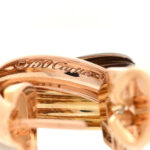 18K Pink Yellow White Gold Classic Trinity Hoop Earrings - Image 4