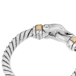 Sterling Silver 18K Yellow Gold Diamond Petite Buckle Ring 54 6.75 - Image 4