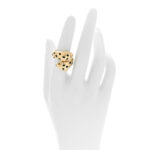 18K Yellow Gold Tsavorite Black Onyx Black Lacquer Panthere De Cartier Articulated Ring - Image 2