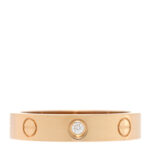 18K Yellow Gold Diamond 4mm LOVE Wedding Band Ring 53 6.5