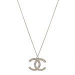 Crystal Large CC Necklace Silver