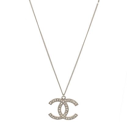 Crystal Large CC Necklace Silver
