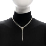 Sterling Silver 18K Yellow Gold Lariat Waterfall Necklace - Image 2