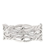 Sterling Silver Diamond Continuance Multi Row Pave Bracelet