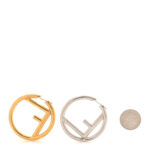 Metal FF Hoop Earrings Gold Silver - Image 2