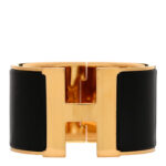 Enamel Extra Wide Clic Clac H Bracelet Black