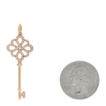 18K Rose Gold Diamond Knot Key Pendant - Image 2