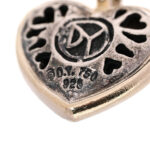 Sterling Silver 18k Yellow Gold Cable Heart Charm Bracelet - Image 3