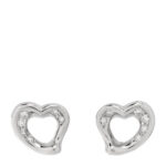 Platinum Diamond Elsa Peretti Open Heart Earrings