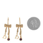 Crystal Bow Earrings Gold - Image 2