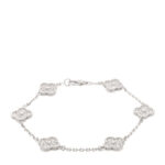 18K White Gold Diamond 6 Motifs Sweet Alhambra Bracelet