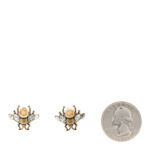 Crystal Pearl GG Bee Earrings Gold - Image 2