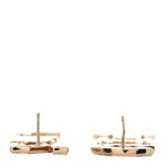 Metal Enamel Cha-Nel Logo Drop Earrings Black White - Image 3