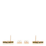 18K Rose Gold Titanium Diamond Venetian Princess Flower Earrings Green - Image 3