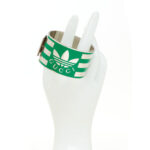 X ADIDAS Metal Enamel Cuff Bracelet S Silver Green - Image 2