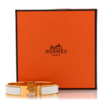 Enamel Narrow Clic Clac H Bracelet PM White - Image 5