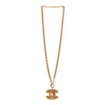 Metal Quilted CC Necklace Gold - Image 3