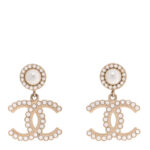 Crystal Pearl Bow-tiful CC Drop Earrings Gold