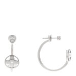 18K White Gold Diamond Idylle Blossom Hoop Earrings