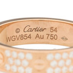 18K Pink Gold Diamond Small LOVE Paved Ring 54 7 - Image 4