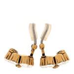 Metal Crystal Double G Clip On Earrings Aged Gold - Image 3