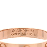 18K Pink Gold 3.5mm LOVE Wedding Band Ring 61 9.5 - Image 4