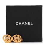 Crystal CC Round Clip On Earrings Gold - Image 5