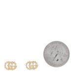 18K Yellow Gold Diamond Running G Earrings - Image 2