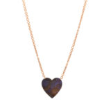 18K Rose Gold Boulder Opal One of a Kind Love Pendant Necklace